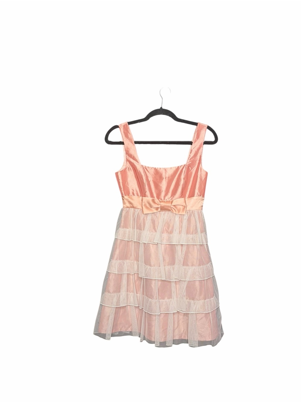 Betsey Johnson Peach Satin & Tulle Tiered Party Dress